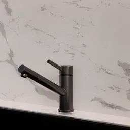 Highly detailed Blender 3D cycles-rendered kitchen faucet, centimeters scale, available in .blend format.