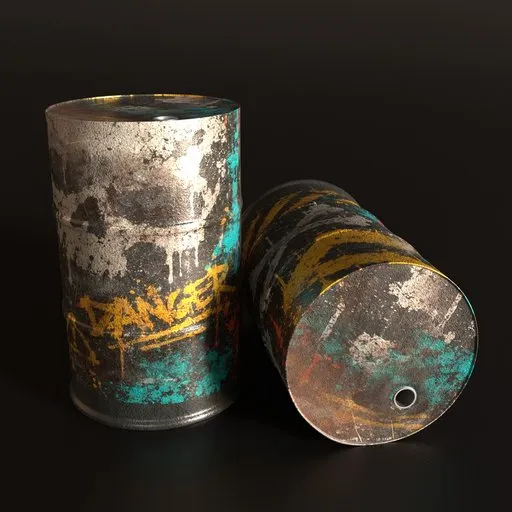 Oil Drum Graffiti Skull