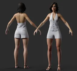 Summer Outfit, Halter Top, Shorts