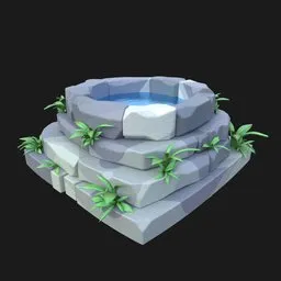 Stylized Cartoon Water Well
