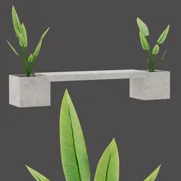 Concrete Twin Planters