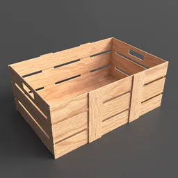 Open wooden crate