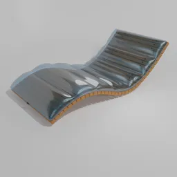 "Curved lounger with air mattress - a sleek and minimalistic outdoor furniture 3D model for Blender 3D. Its eye-catching S-shape design is reminiscent of gentle ocean waves, perfect for turning small city balconies into relaxation centers."