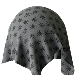 High-resolution PBR gray flower fabric texture for 3D rendering in Blender and compatible apps.