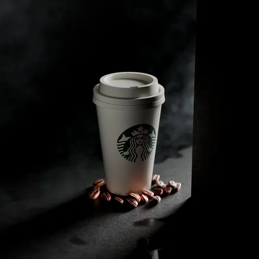 Animated Coffee Cup Commercial Scene