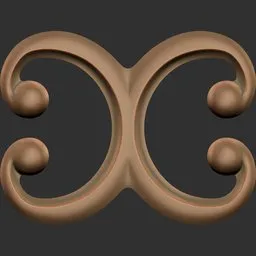 Decorative 3D sculpting brush pattern for Blender, ideal for detailed model surfaces.