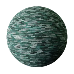 Blue brick texture PBR material for 3D modeling in Blender, suitable for walls and architectural designs.