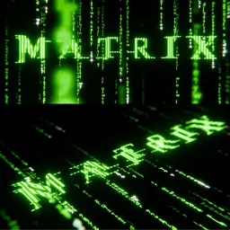 Matrix Code Rain by geo nodes
