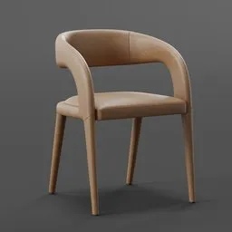 Barrel Leather Dining Armchair