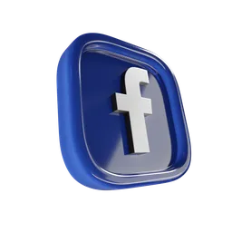 Detailed 3D Facebook icon model for animation and social media graphics, ideal for Blender 3D projects.