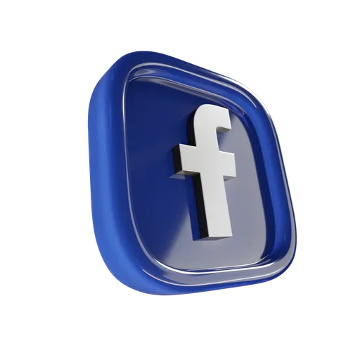 Detailed 3D Facebook icon model for animation and social media graphics, ideal for Blender 3D projects.