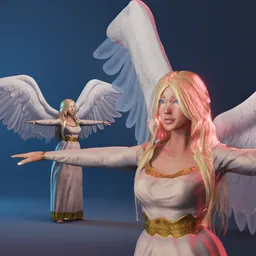 Female Angel Character - Semi Realistic - Rigged (Auto-Rig Pro)