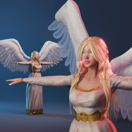 Female Angel Character - Semi Realistic - Rigged (Auto-Rig Pro)