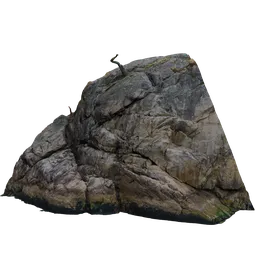 Highly detailed 3D model cliff rock for Blender, ideal for photorealistic coastal scenes.