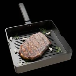 Frying Pan with Homemade Dinner