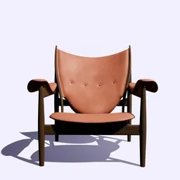 Highly detailed Blender 3D Chieftain Chair model with accurate textures and shadows, perfect for interior design renderings.