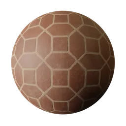 High-resolution PBR terracotta tile texture for 3D modeling and rendering in Blender with realistic shading and details.