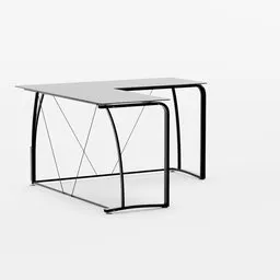 L Shape Glass Desk