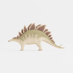 Cartoony Stegosaurus 3D model with textured skin and procedural eyes, suitable for Blender rendering.