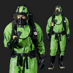 Hazmat Specialist Rigged Green Suit