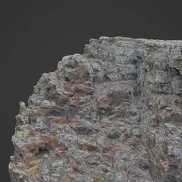 Rocky Cliff Photoscan Low Poly