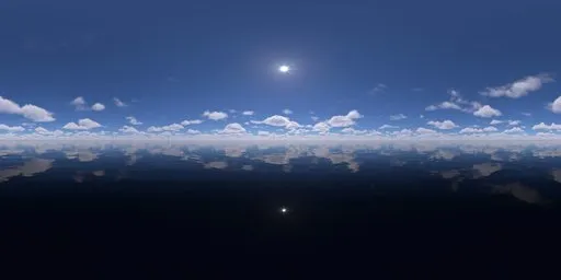 Blue sky, sun, white clouds, outdoors