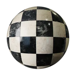 Checkerboard pattern with a marble
