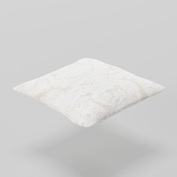 "3D model of a Francesca Hand Embroidered Throw Pillow from Pottery Barn, created in Blender 3D. This highly detailed pillow features brocade fabric and intricate embroidery. Perfect for adding a touch of sophistication to any interior design project."