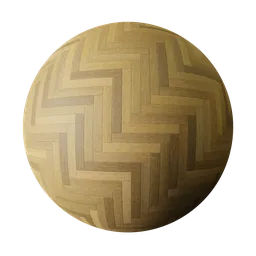Seamless herringbone wood parquet texture for PBR material in 3D modeling, suitable for Blender and other 3D applications.