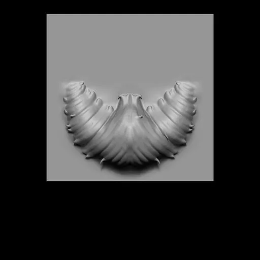 3D sculpting brush for creating stylized beards and mustaches in Blender models.