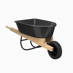 "Explore our high-detailed black wooden wheelbarrow 3D model for Blender 3D with easy-to-use features, suitable for outdoor building projects. Inspired by Albert Anker and Gijsbert d'Hondecoeter, our model features highly-detailed wheels and cinder blocks for a satisfying render."