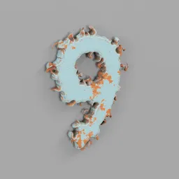 Rough metal  Letter 9