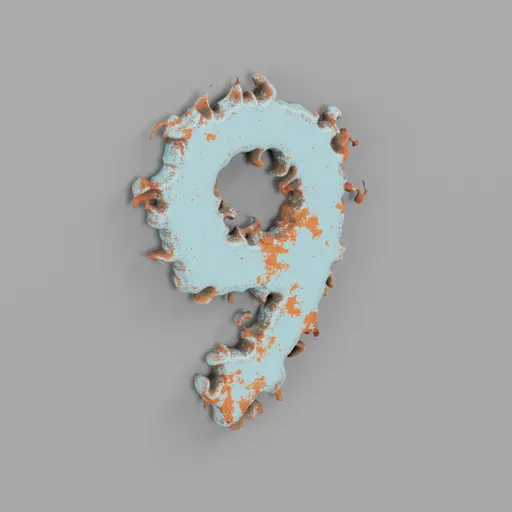 Rough metal  Letter 9