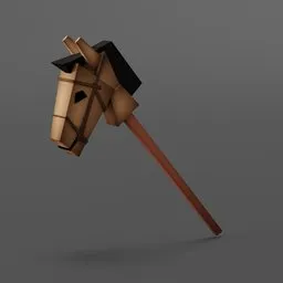 Geometric stick horse 3D model with minimalist design, suitable for Blender animation projects.