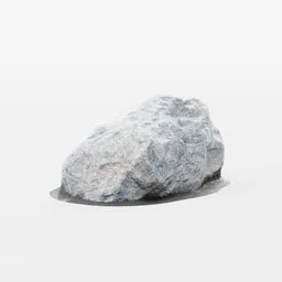 "Photo-scanned white/pale round rock for Blender 3D landscape modeling. Inspired by Frederik Vermehren and featuring a photorealistic appearance. Perfect for rocky beach scenes or postminimalist environments."