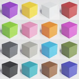 Array of colorful Minecraft-style 3D concrete blocks for Blender, ideal for creating custom game worlds.