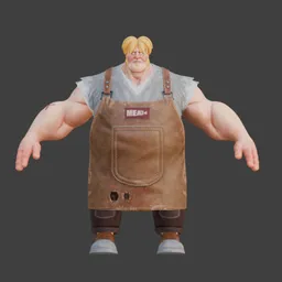 Stylized Butcher Character Fully Rigged