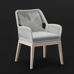 Modern Woven Armchair – Rope & Wood