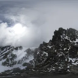 Aerial Cloudy Mountains