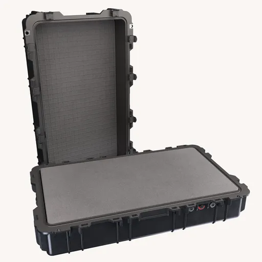 3D Blender lowpoly industrial weapon case with interior foam, THICC case variant from game reference.