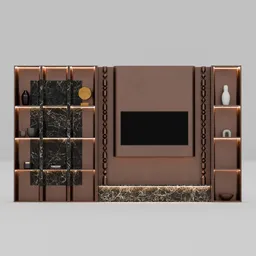 Bronze Media Wall Unit with LED Display