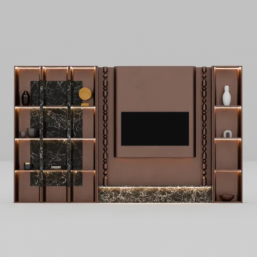 Bronze Media Wall Unit with LED Display