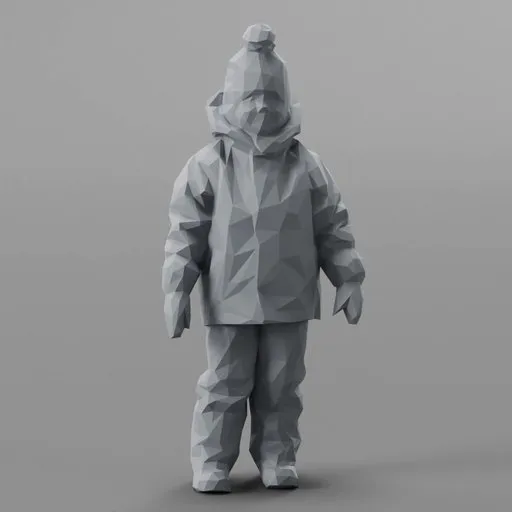 Lowpoly 3D child model in hoodie for Blender scene-filling, architectural visualization, and quick compositing.