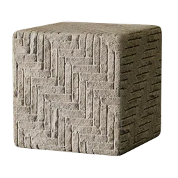Realistic textured paving stone material for 3D modeling and rendering, suitable for Blender and PBR workflows.