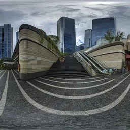 Cloudy square during the day