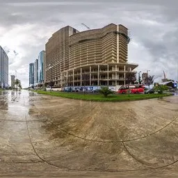 City square on a cloudy day