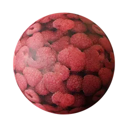 Highly detailed raspberries PBR texture for 3D modeling and rendering in Blender.