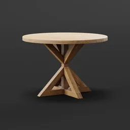 Realistic vintage utility table 3D model with intricate base design and high-resolution textures, ideal for Blender renderings.