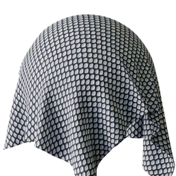 High-resolution PBR black and white checkered fabric texture for 3D modeling in Blender.