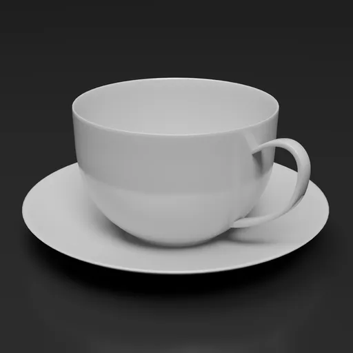 White Coffee Cup with Saucer